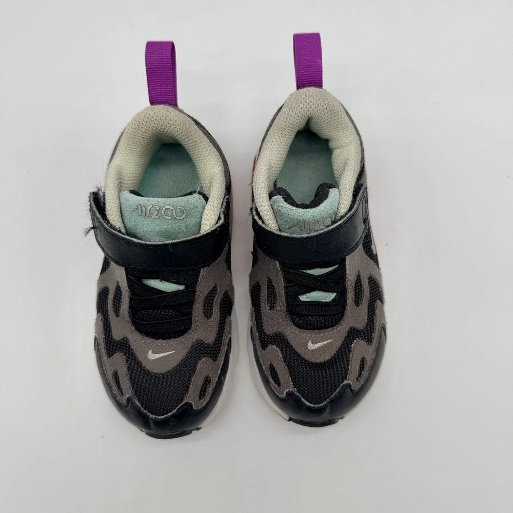 Nike Shoes Toddler's Sz 7C Black Metallic Silver Air Max 200 (TD)  AT5629-004
